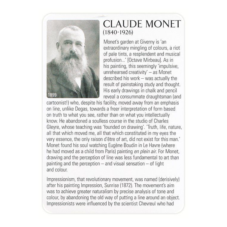 Piatnik Monet — artist information card