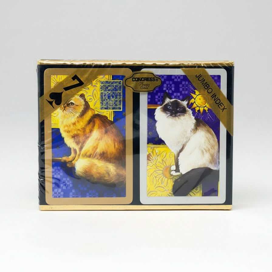 Congress playing card deck with cat-themed artwork on the packaging