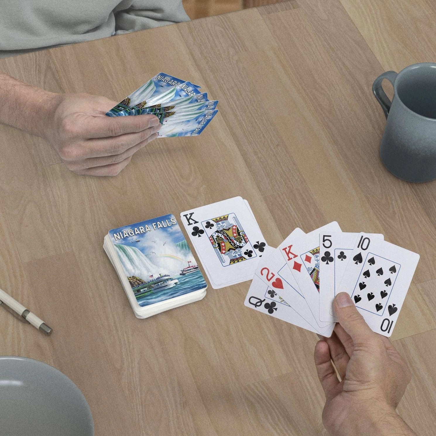 Niagara Falls Playing Cards by Boardwalk deck on table with jumbo index playing-card faces