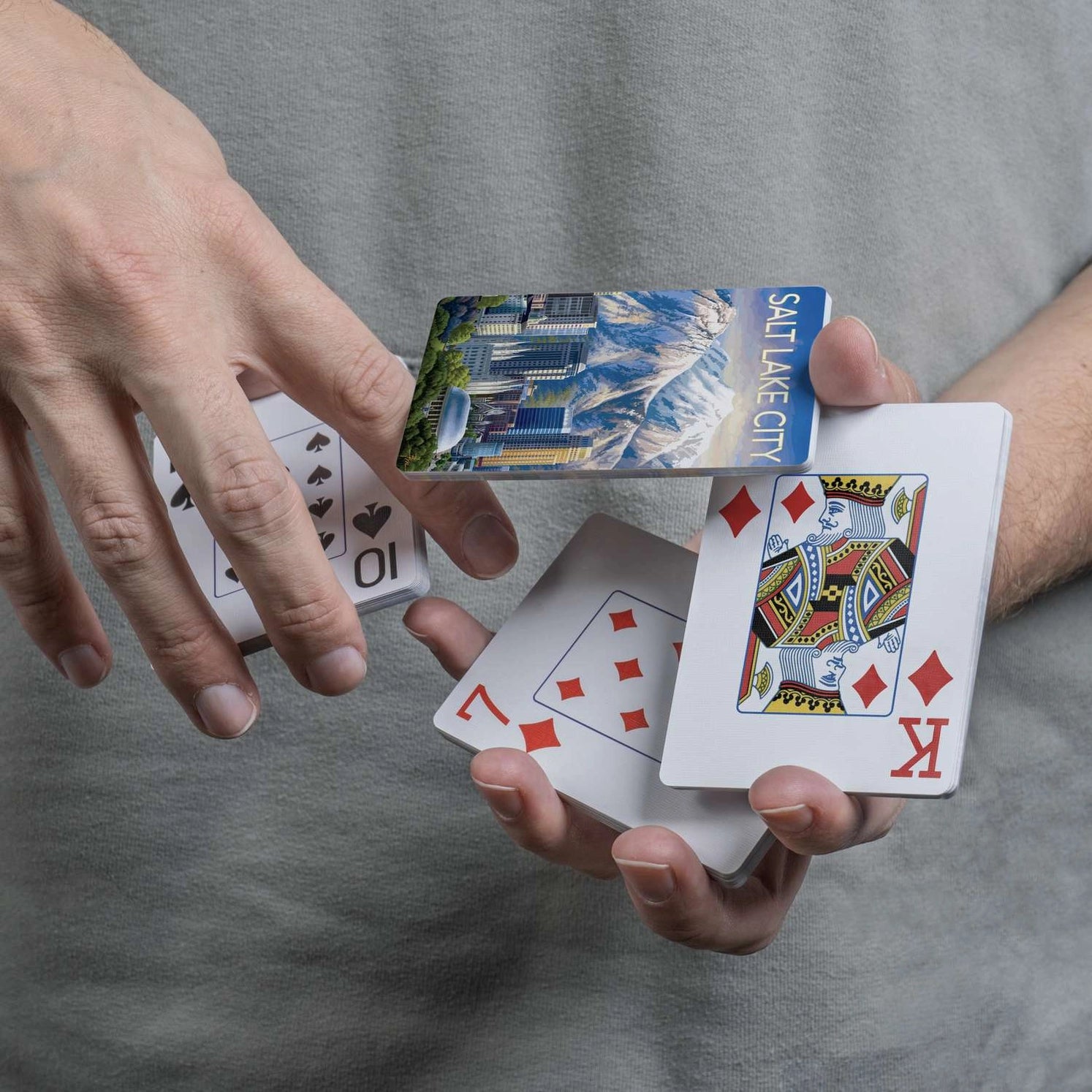 Salt Lake City Playing Cards by Boardwalk card back showing city skyline and mountains