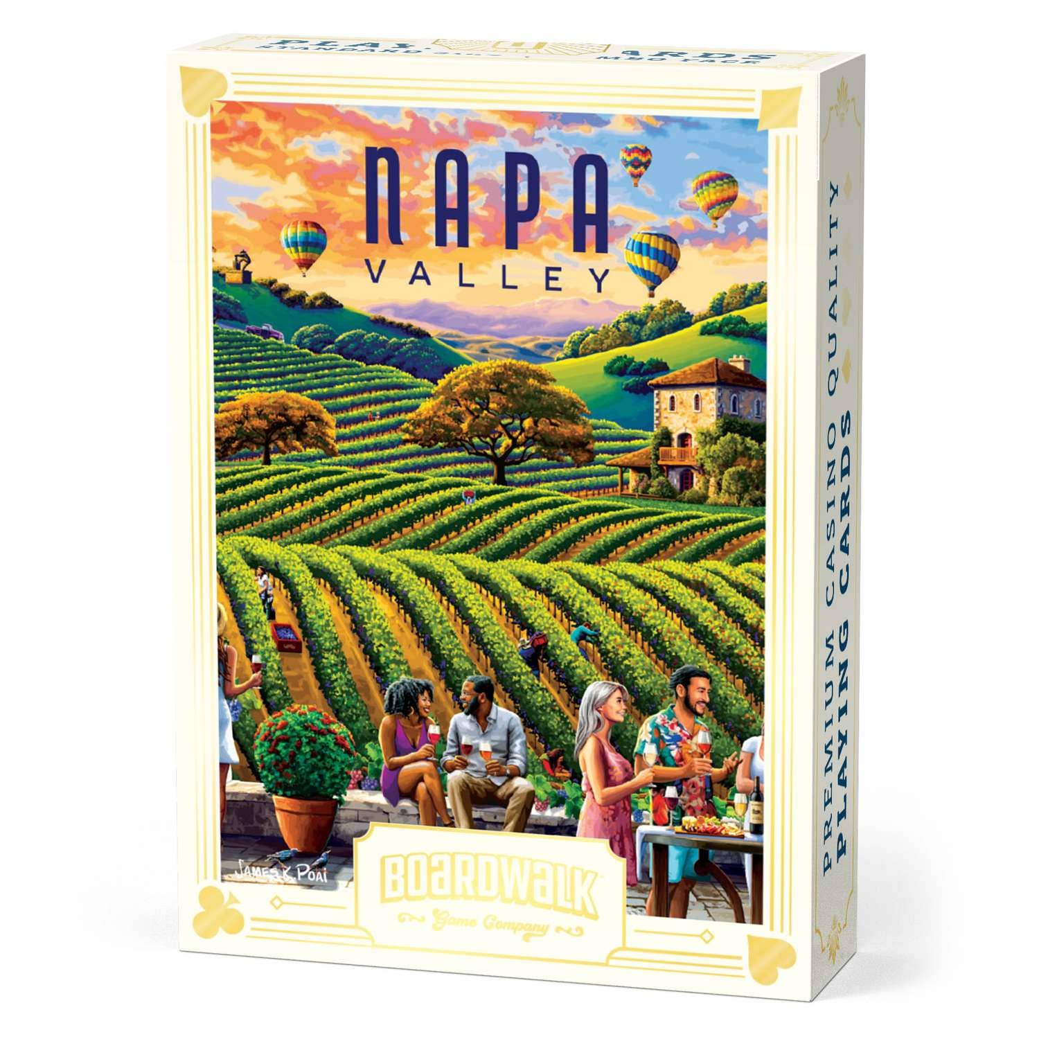 Boardwalk Napa Valley Playing Cards tuck box with vineyard artwork
