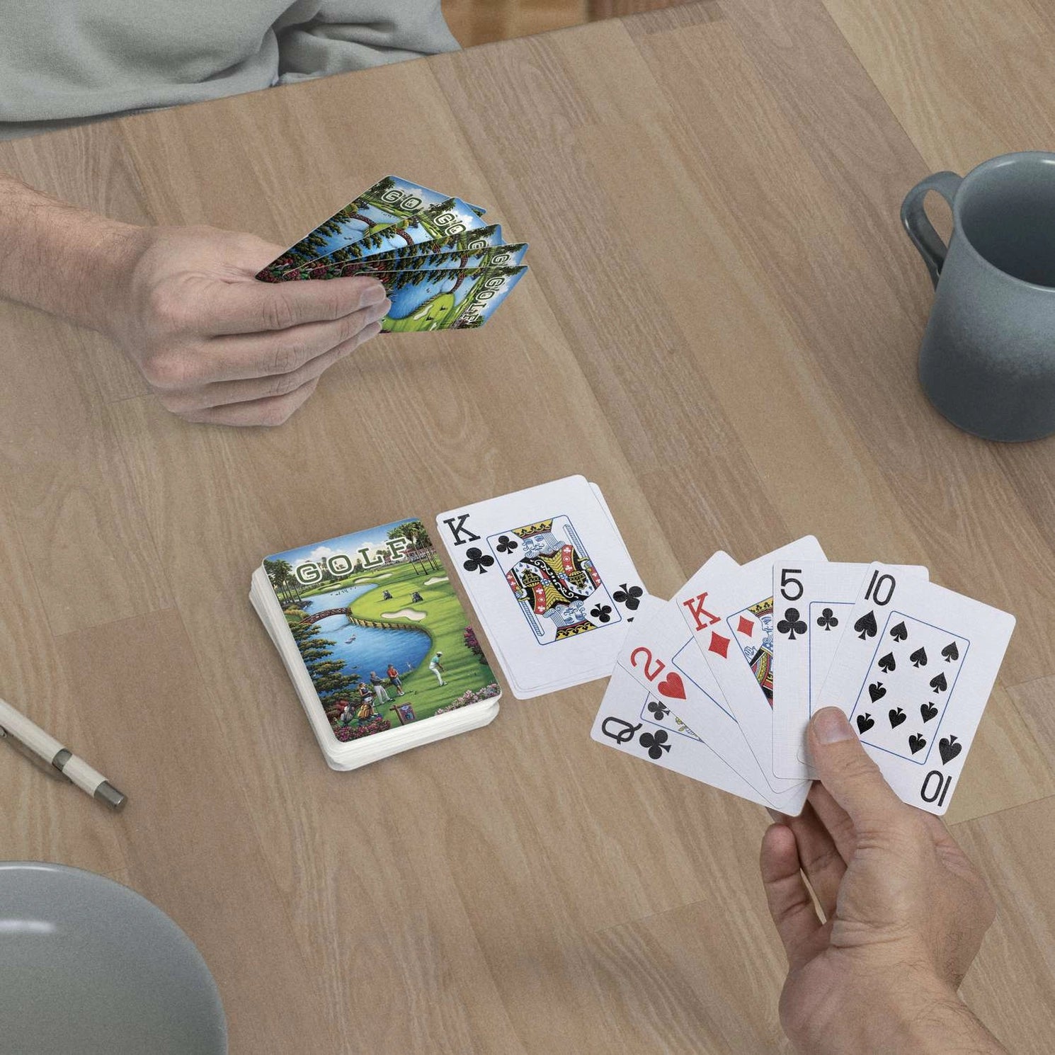 Boardwalk Golf Playing Cards used in a casual card game