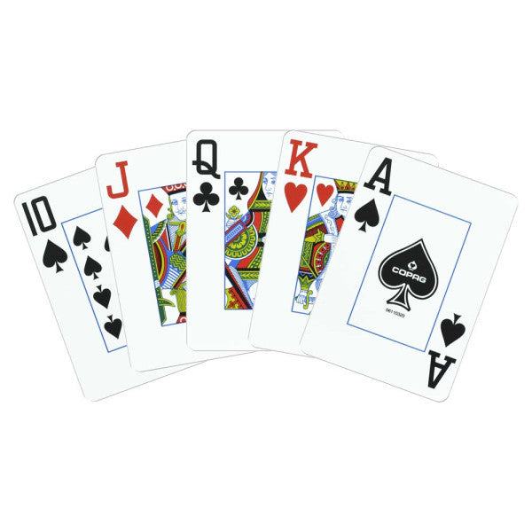 Set of playing cards with face values on a white background