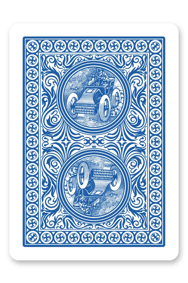 Blue Modiano Golden Trophy playing card back with decorative border and central design