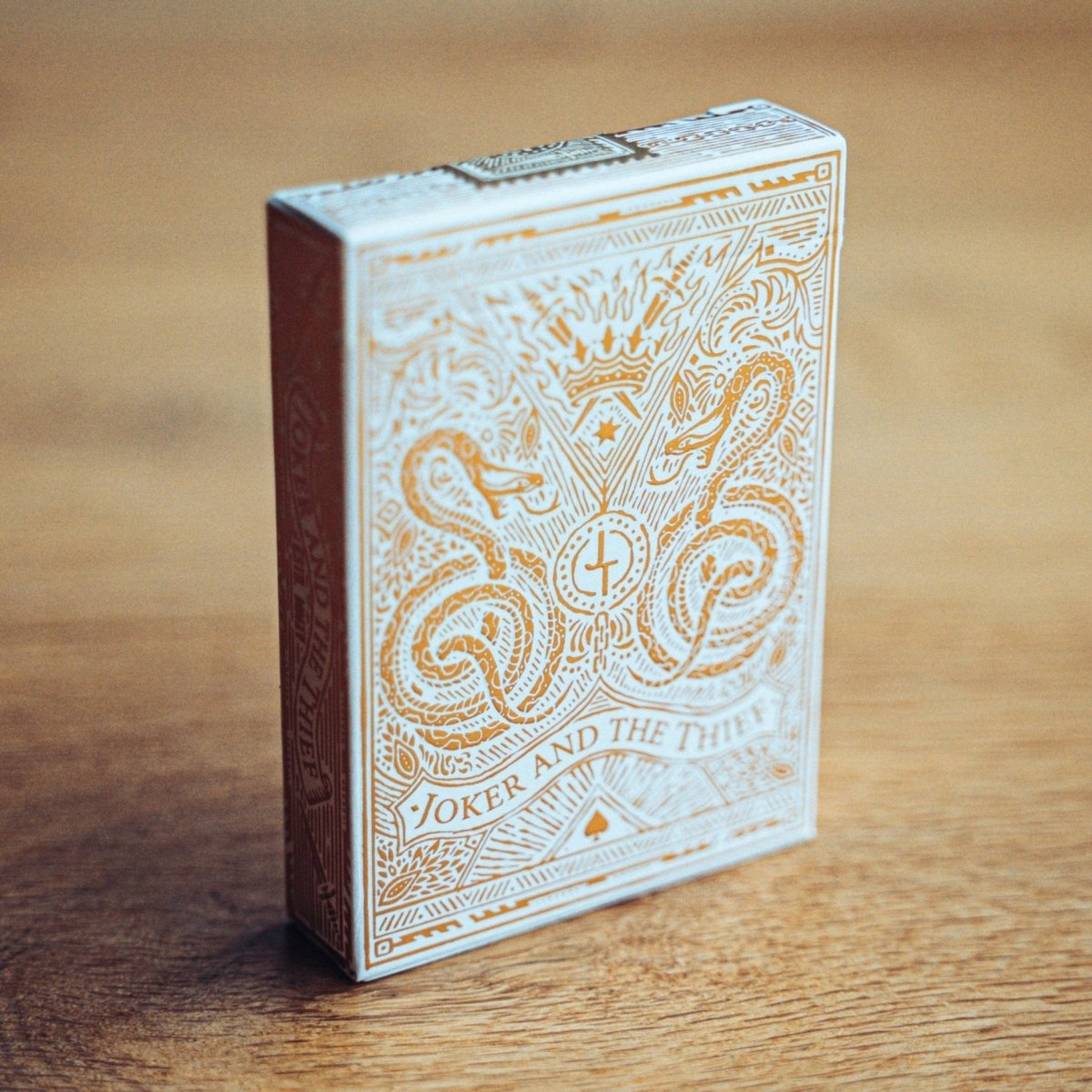 Joker and the Thief White Gold Edition tuck box with gold foil artwork