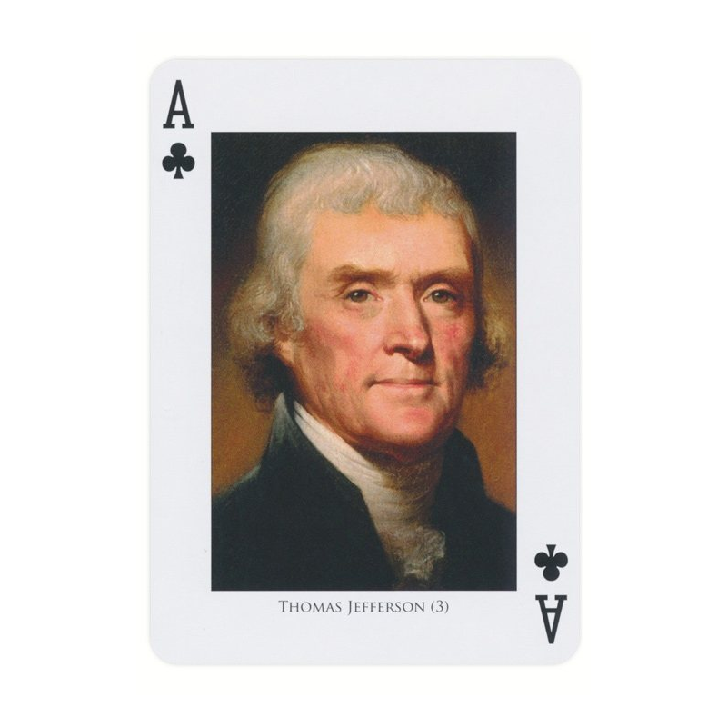 Piatnik Presidents playing card: Thomas Jefferson, Ace of Clubs