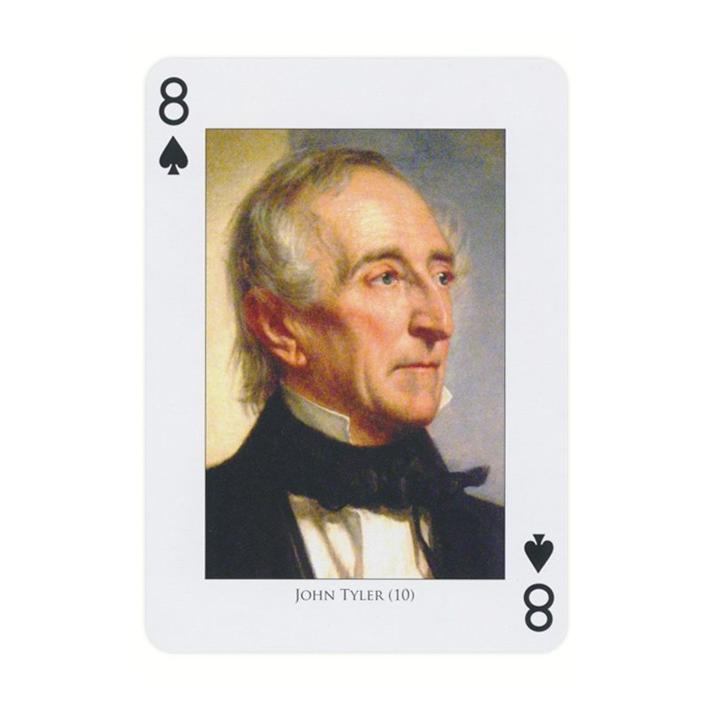 Piatnik Presidents playing card: John Tyler, Eight of Spades