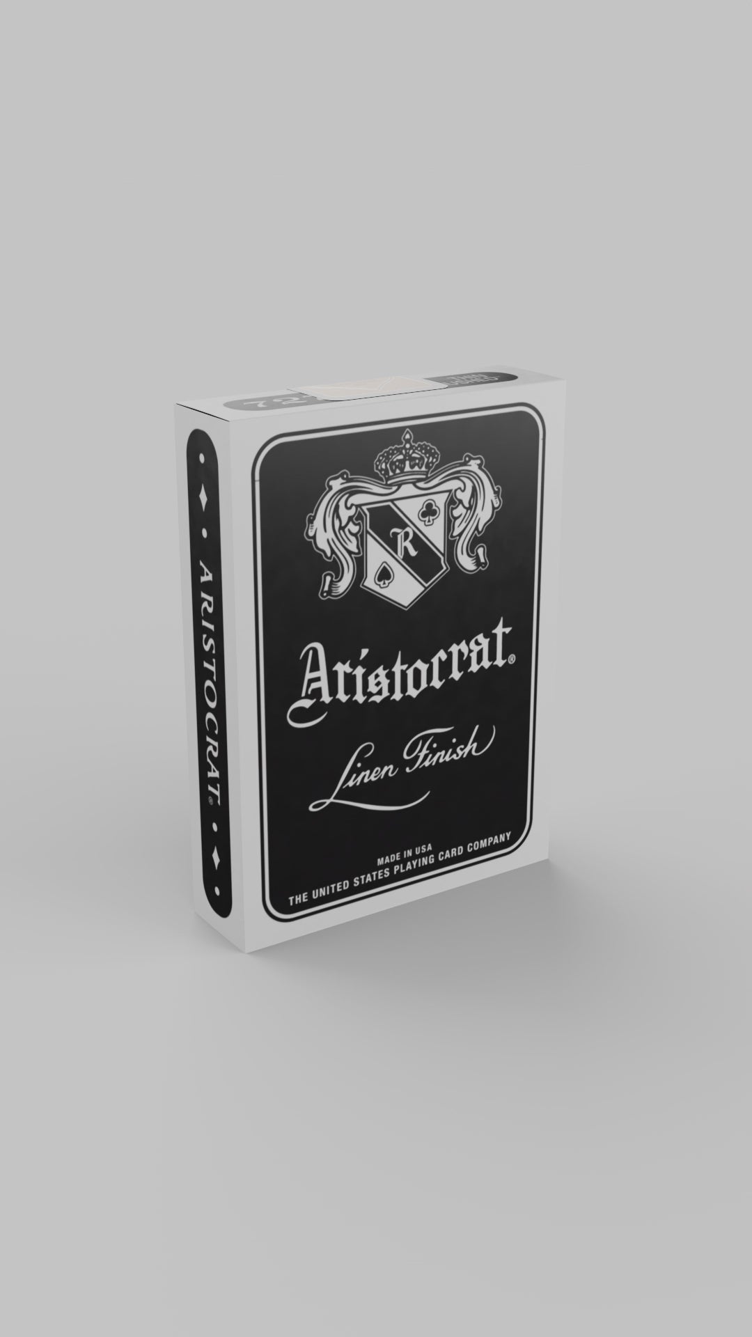 Aristocrat 727 Black Thin Crushed playing cards rotating tuck box