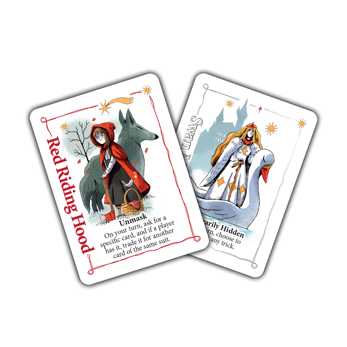 Red Riding Hood and Swan Maiden princess tiles from the Happily Never After expansion.