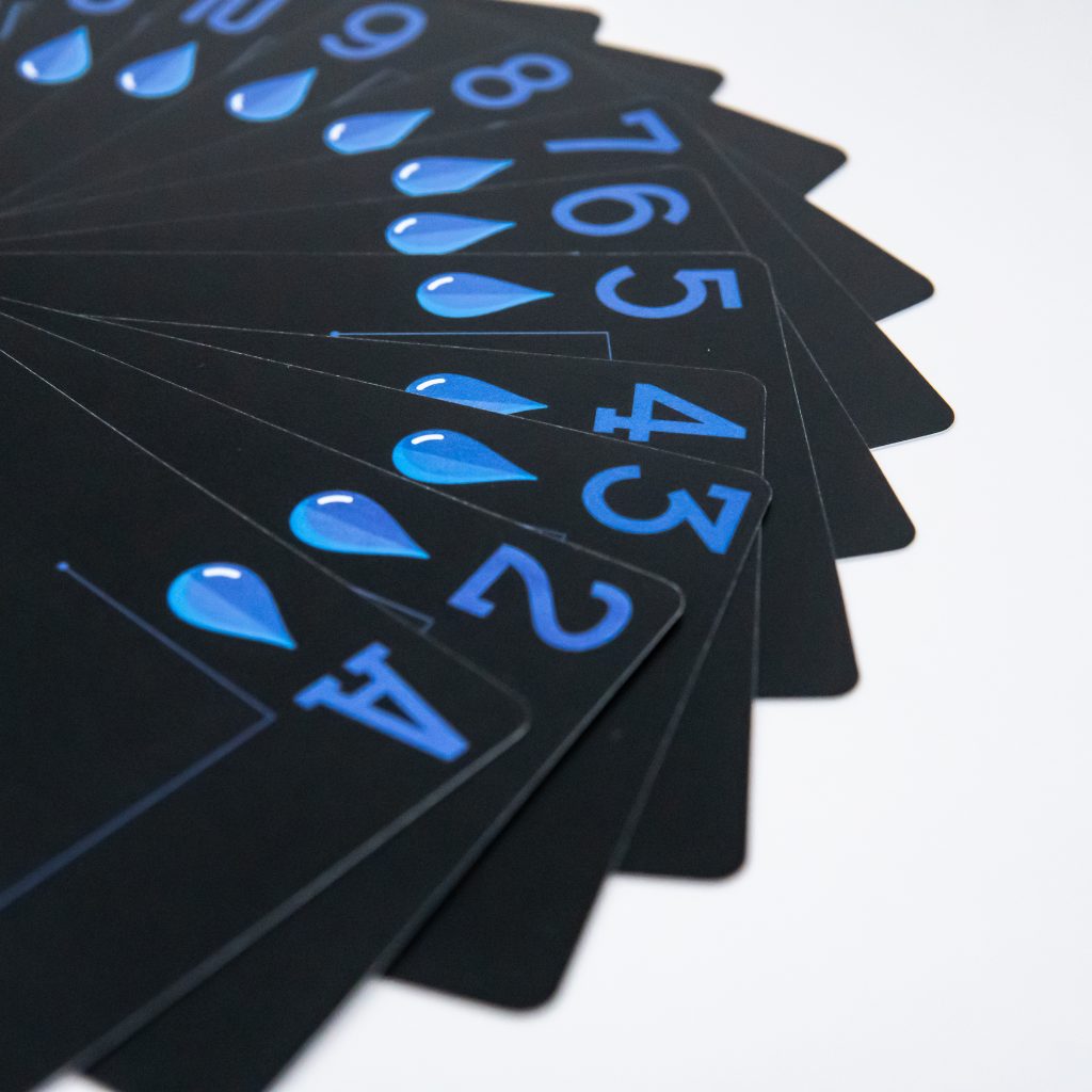Repoker Black cards showing the blue Water suit