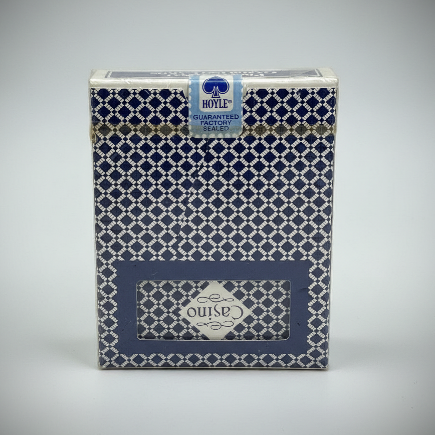 Pack of Hoyle PGC playing cards with a blue and white patterned box.