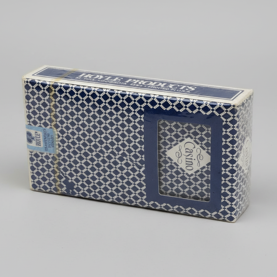 Box of Hoyle Products with blue and white design