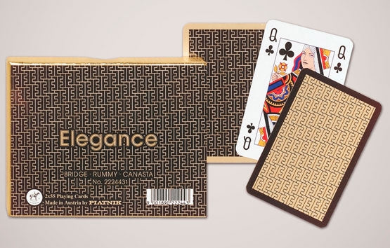 Elegance playing card set with two cards open on a light gray background