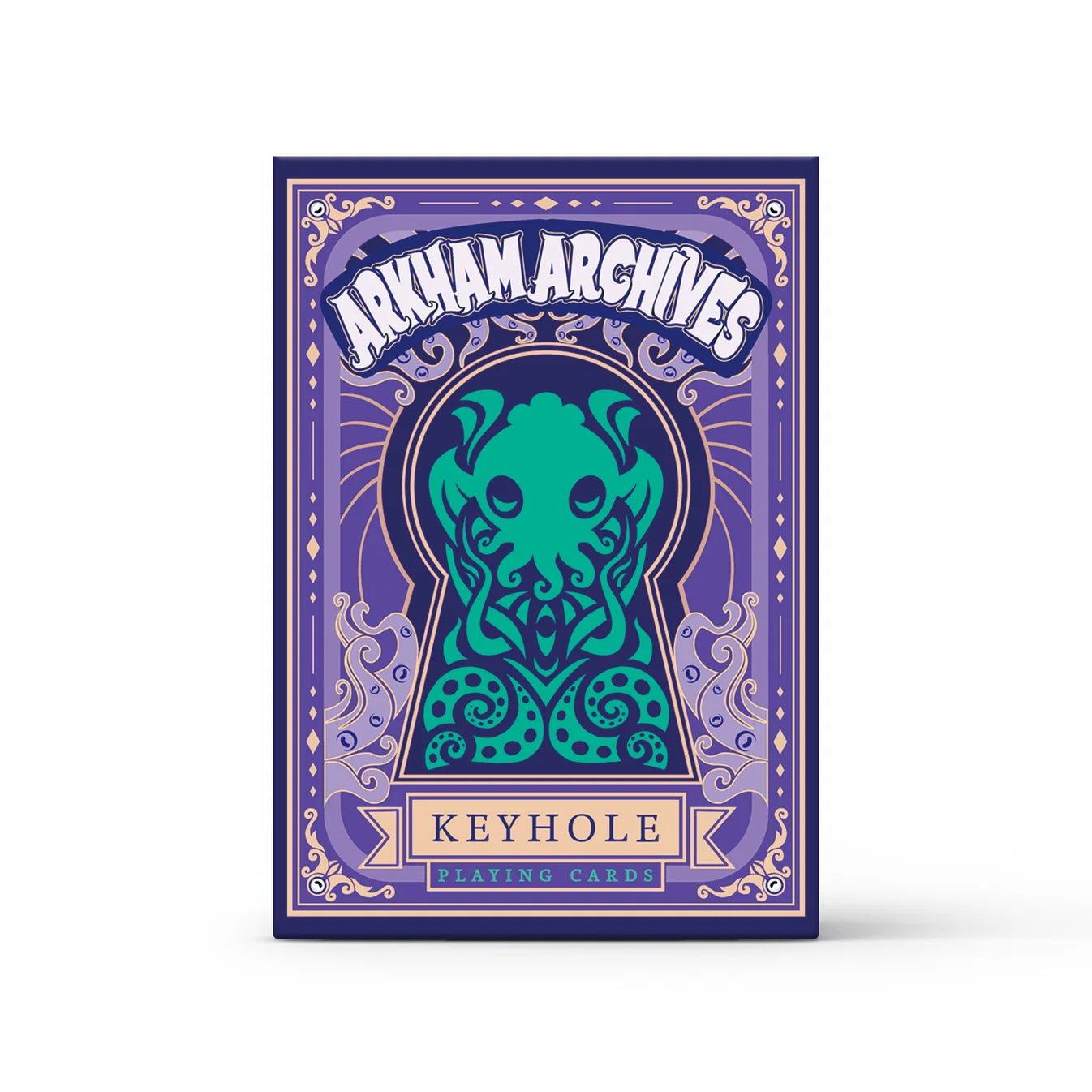 Arkham Archives Cthulhu Mythos Playing Cards purple Keyhole tuck box
