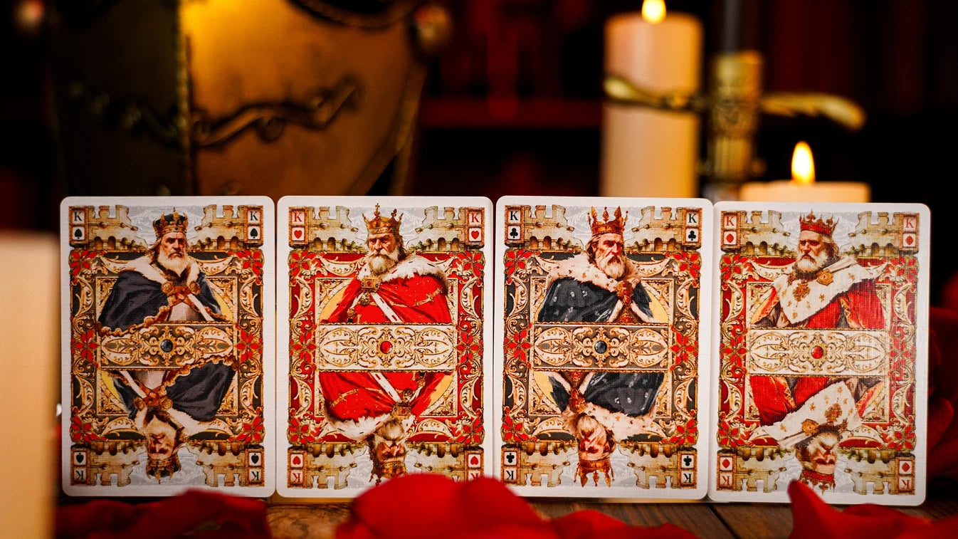 Four custom king cards from Fortress Playing Cards