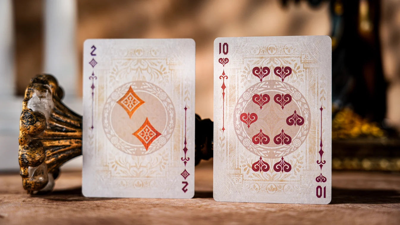 Custom diamond and heart number cards from Greek Mythology Luxury Edition
