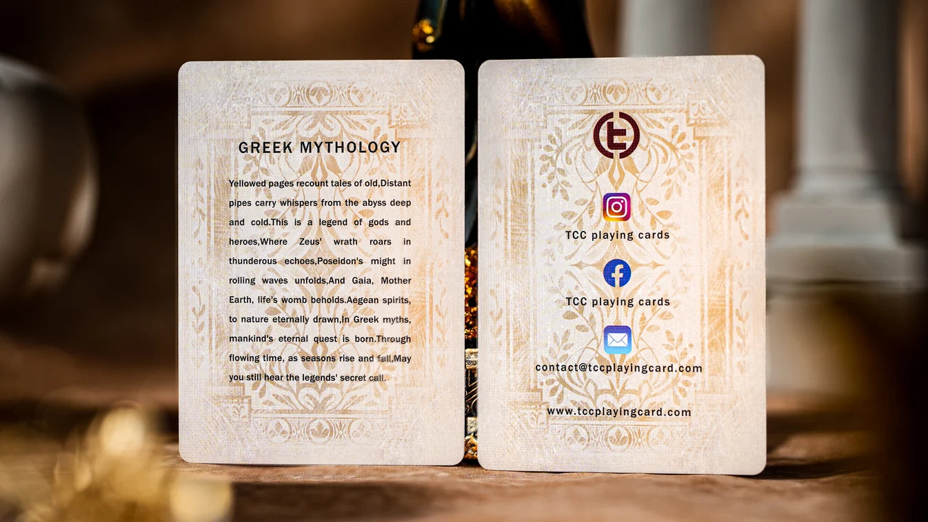 Two informational cards included with Keyhole Greek Mythology Luxury Edition